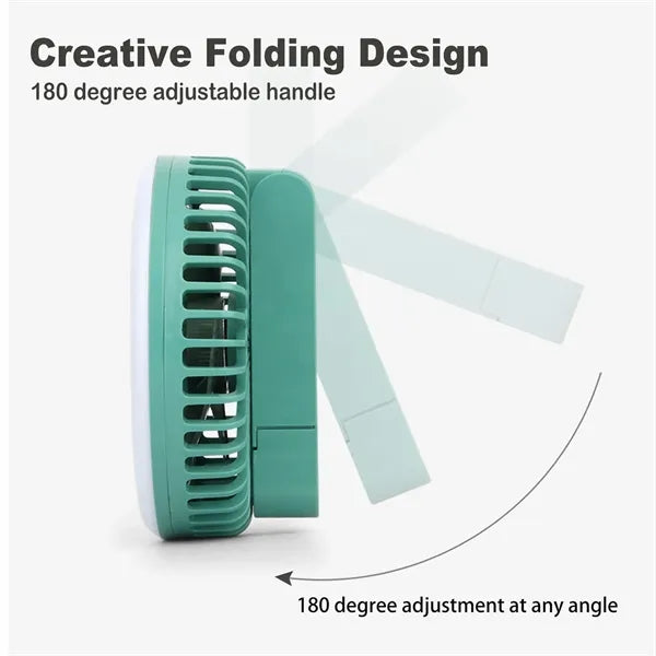 Hanging USB Portable Camping Fan Rechargeable With LED Lante