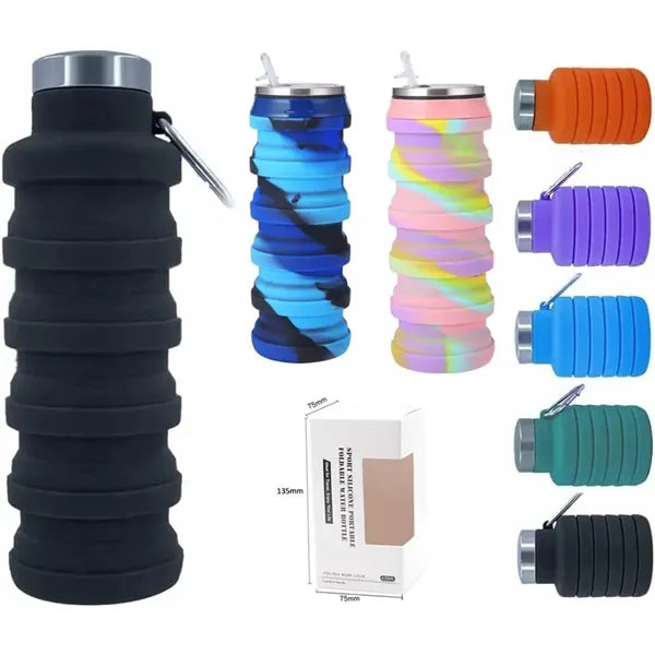 16.5Oz Can-Shaped Collapsible Sports Silicone Water Bottle