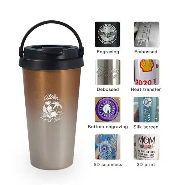 500ML Insulated Coffee Cup Stainless Steel Tumbler Mug
