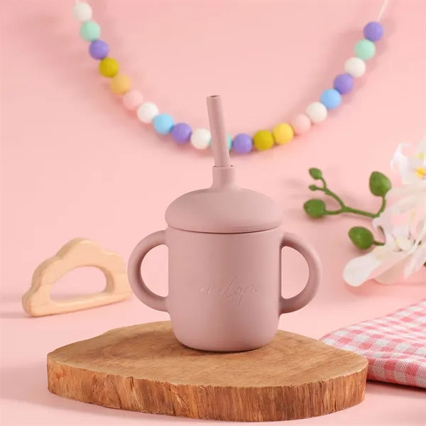 Food Grade BPA Free Silicone Baby Sipp Cup with Straw