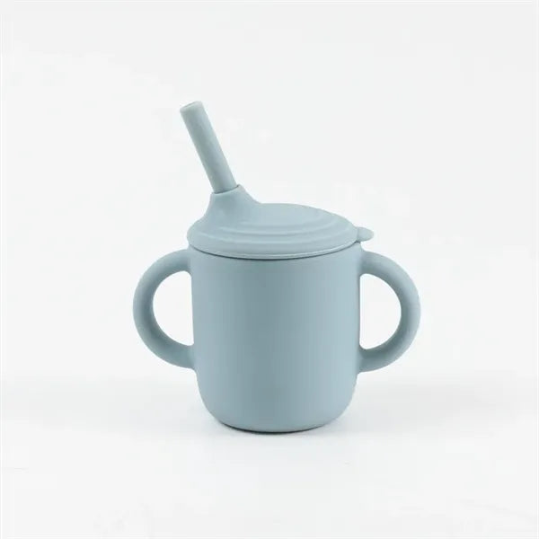 Food Grade BPA Free Silicone Baby Sipp Cup with Straw