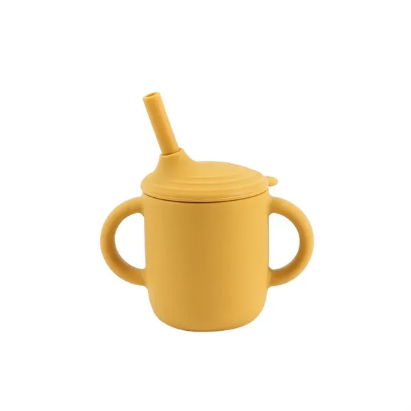 Food Grade BPA Free Silicone Baby Sipp Cup with Straw