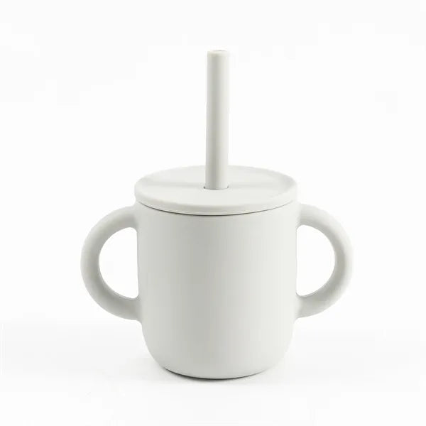 Silicone Baby Sipp Cup with Straw & Flat Lid