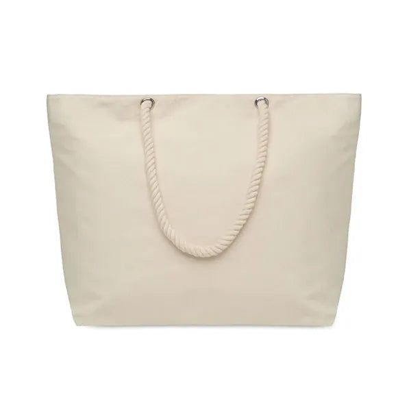 Rope Handle Canvas Beach Tote Bag