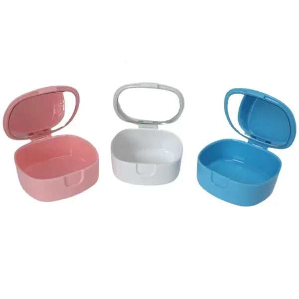 Dental Retainer Case with Mirror Compact & Hygienic Storage