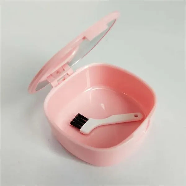 Dental Retainer Case with Mirror Compact & Hygienic Storage