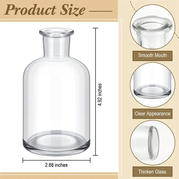 Small Mini Flower Vases for Centerpieces Decorative Glass Bo