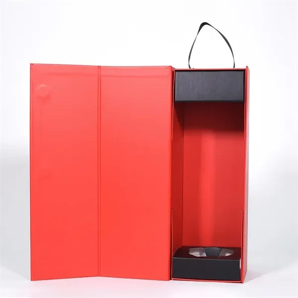 Collapsible Wine Paper Boxes Magnetic Closure Bottle Case