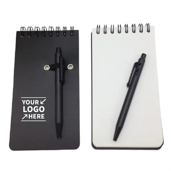 A6 Mini Pocket Spiral Bound Jotter Notebook W/ Pen