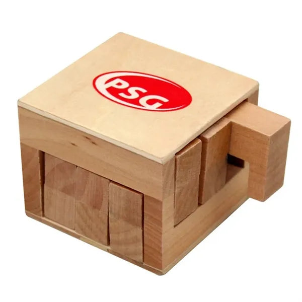 Wooden Sliding Cube Puzzle