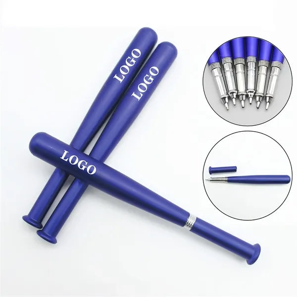 Plastic Matte Finish Baseball Bat Snap-On Cap Ballpoint Pen