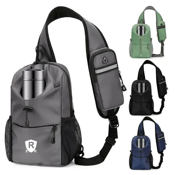 Black Sling Crossbody Bag for Men Women