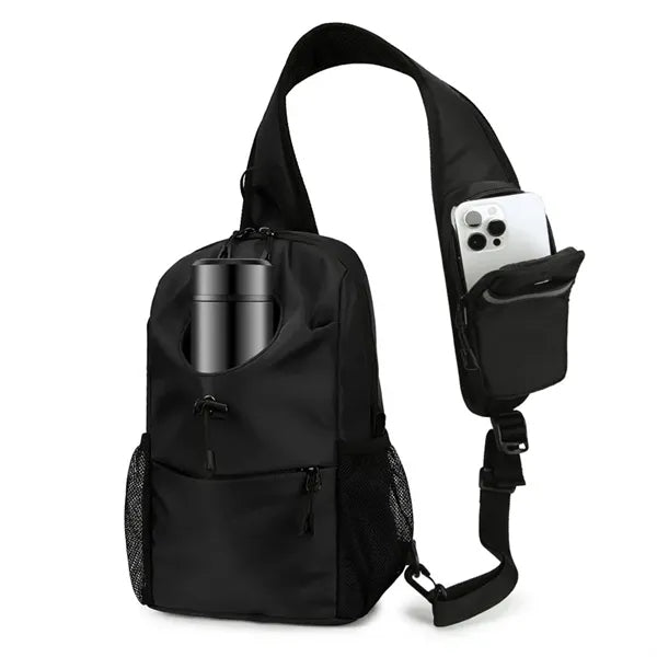 Black Sling Crossbody Bag for Men Women