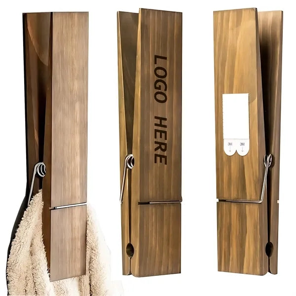 Jumbo Clothespin Bathroom Towel Holder