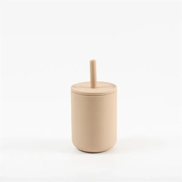 Silicone Baby Sippy Cup with No-Pull-Out Straw