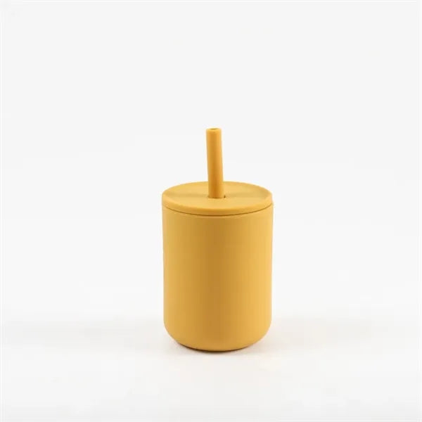 Silicone Baby Sippy Cup with No-Pull-Out Straw