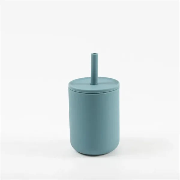 Silicone Baby Sippy Cup with No-Pull-Out Straw