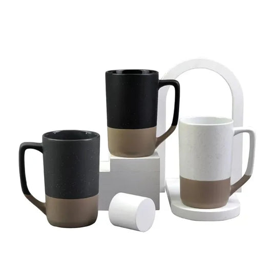Two-color patchwork coffee mug