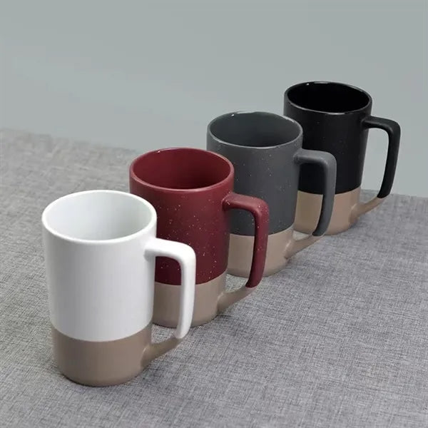 Two-color patchwork coffee mug