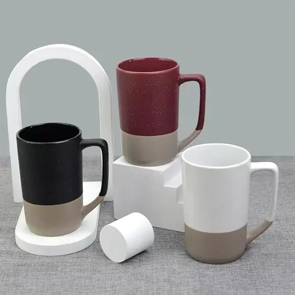 Two-color patchwork coffee mug