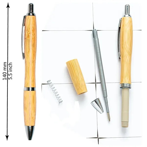 Bamboo Wooden Pen Eco Friendly Retractable Ballpoint