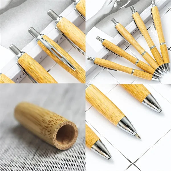 Bamboo Wooden Pen Eco Friendly Retractable Ballpoint