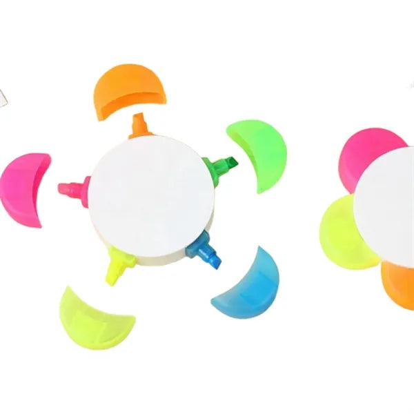 Five Colour Sunflower Highlighter Pen