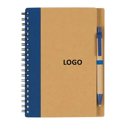 7'' Eco Friednly Spiral Hardcover Journal With Ballpoint Pen