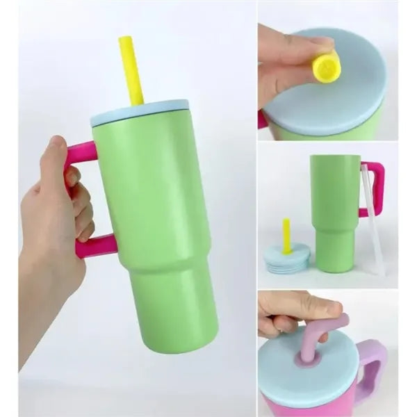 24oz Tumbler with Handle and Straw