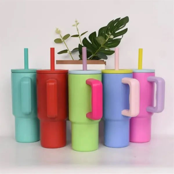 24oz Tumbler with Handle and Straw