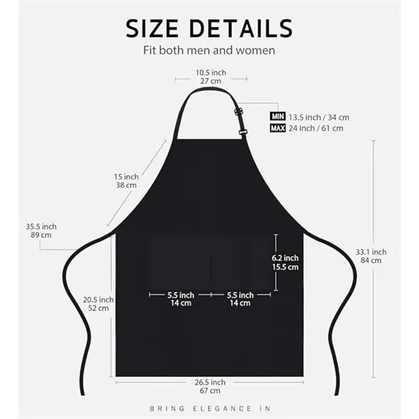 Cotton Canvas Apron with Large Pockets
