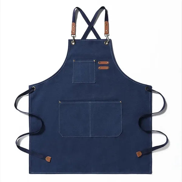 Cotton Canvas Apron with Large Pockets