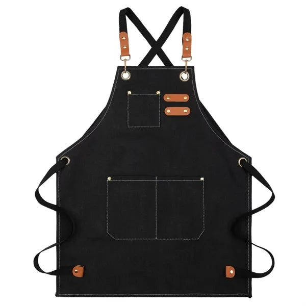 Cotton Canvas Apron with Large Pockets