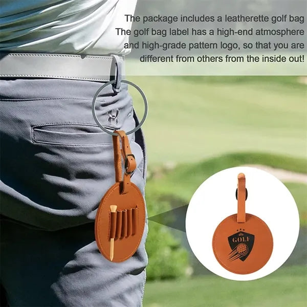 PU Leather Golf Ball Stud Storage Bag