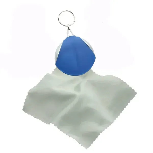 Rubber Key Chain with Microfiber Cleaning Cloth