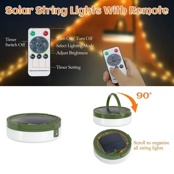 USB & Solar Rechargeable Camping String Light