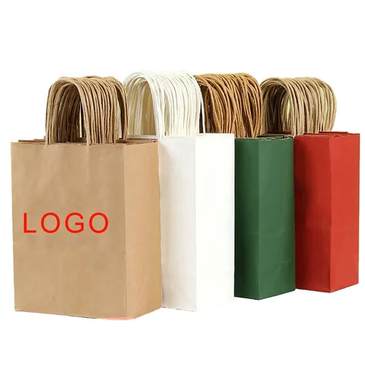 Kraft paper bags with handles