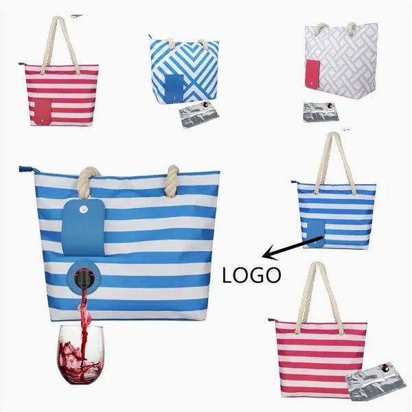 Wine Beach Cooler Bag With Spout