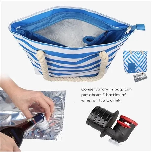 Wine Beach Cooler Bag With Spout