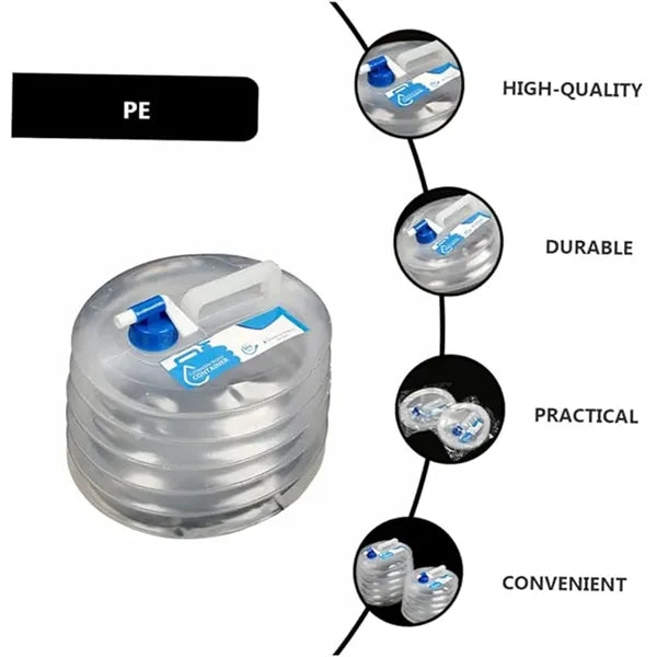 4 Gal Portable Travel Water Kettle Expandable Picnic Bucket