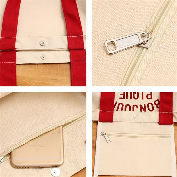 Heavy Duty Large Canvas Tote Bag with Pocket