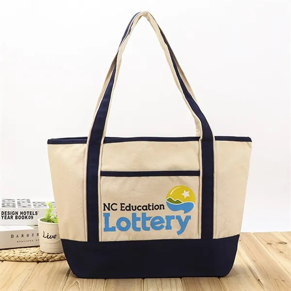 Daily Essentials Stylish Canvas Tote Bag with Pocket