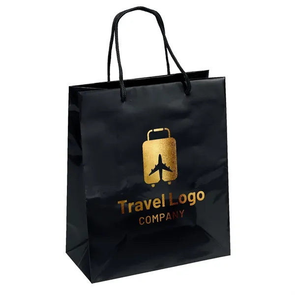Gloss-laminated Paper Bag with Macram Handles