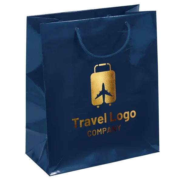 Gloss-laminated Paper Bag with Macram Handles