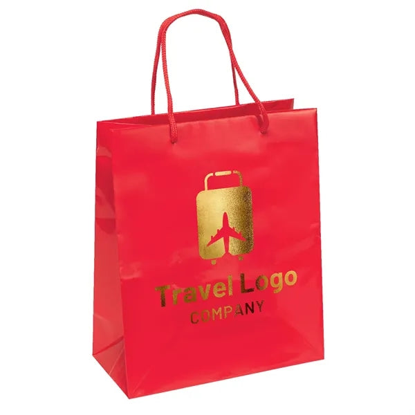 Gloss-laminated Paper Bag with Macram Handles