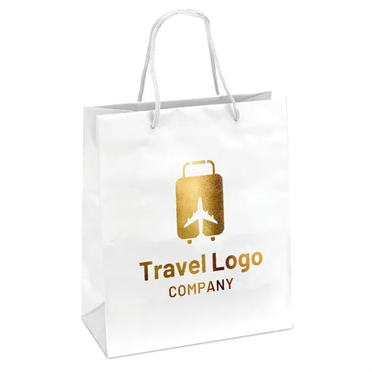 Gloss-laminated Paper Bag with Macram Handles