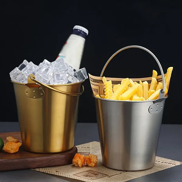 24oz Food Grade Polished Finish Ice Bucket w/Carrying Handle