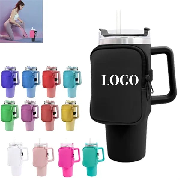 Gym Tumbler Neoprene Coin Pouch Key Purse With Elastic Strap