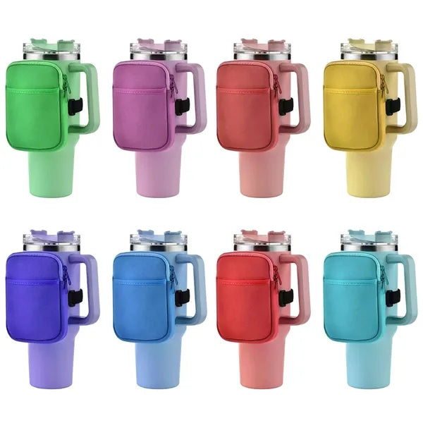 Gym Tumbler Neoprene Coin Pouch Key Purse With Elastic Strap