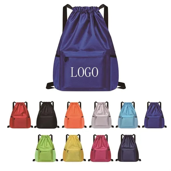 Casual String Knapsack Drawstriing Bag with zipper